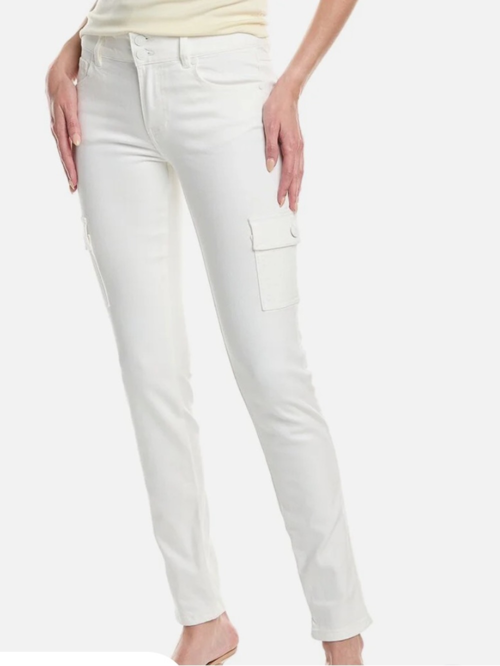 Cabi Women's High-Rise Cargo Jeans in Cream Size 8 NWOT